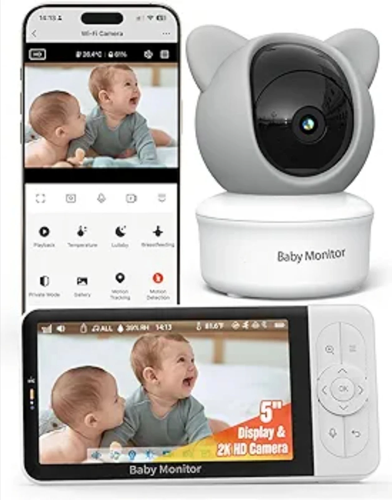 iFamily WiFi Baby Monitor with App – Smartphone Baby Monitor with 5" HD Monitor