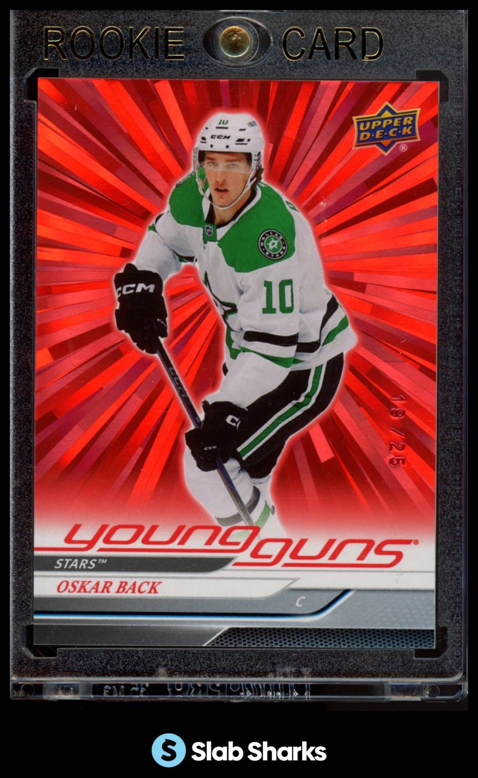 2024 UPPER DECK #465 OSKAR BACK OUTBURST RED YOUNG GUNS RC ROOKIE /25