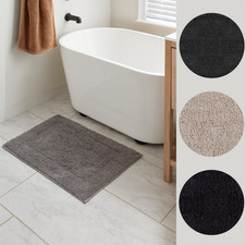 Cotton Bath Mat Soft Absorbent 40x60 50x80 Silver Stone Grey Black Washable