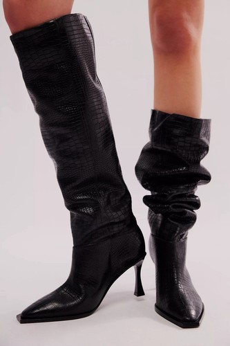 Botas Free People x Vicenza Friday Fever altas holgadas de cuero con estampado de cocodrilo 10 - Imagen 3 de 10