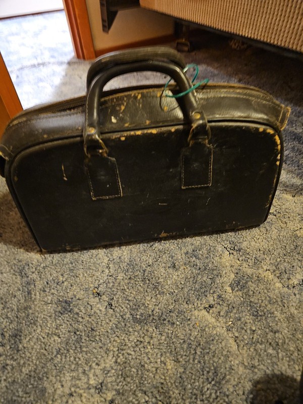 Vintage 1930s Nathan Products Open Flap Hygeia Medical Bag Brown Leather