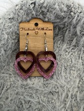 Handmade Double Hearts Valentine  s Day Earrings