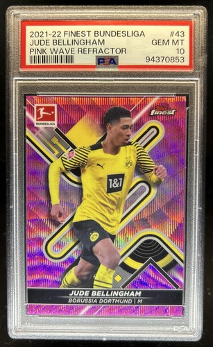 2021-22 Topps Finest Bundesliga Jude Bellingham Pink Wave Refractor #/300 PSA 10