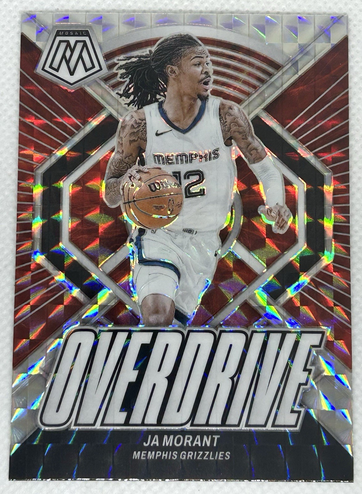 2023-24 Ja Morant Panini Mosaic Overdrive Silver Prizm Memphis Grizzlies #20