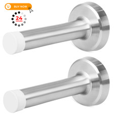 Door Stop 3.5 Inch, 2 Pack Brushed Nickel 3.78 x 1.7 x 1.7,