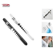 Pen Light with Pupil Gauge LED Penlight for Nurses Doctors, 2 Pcs Reusable Me...