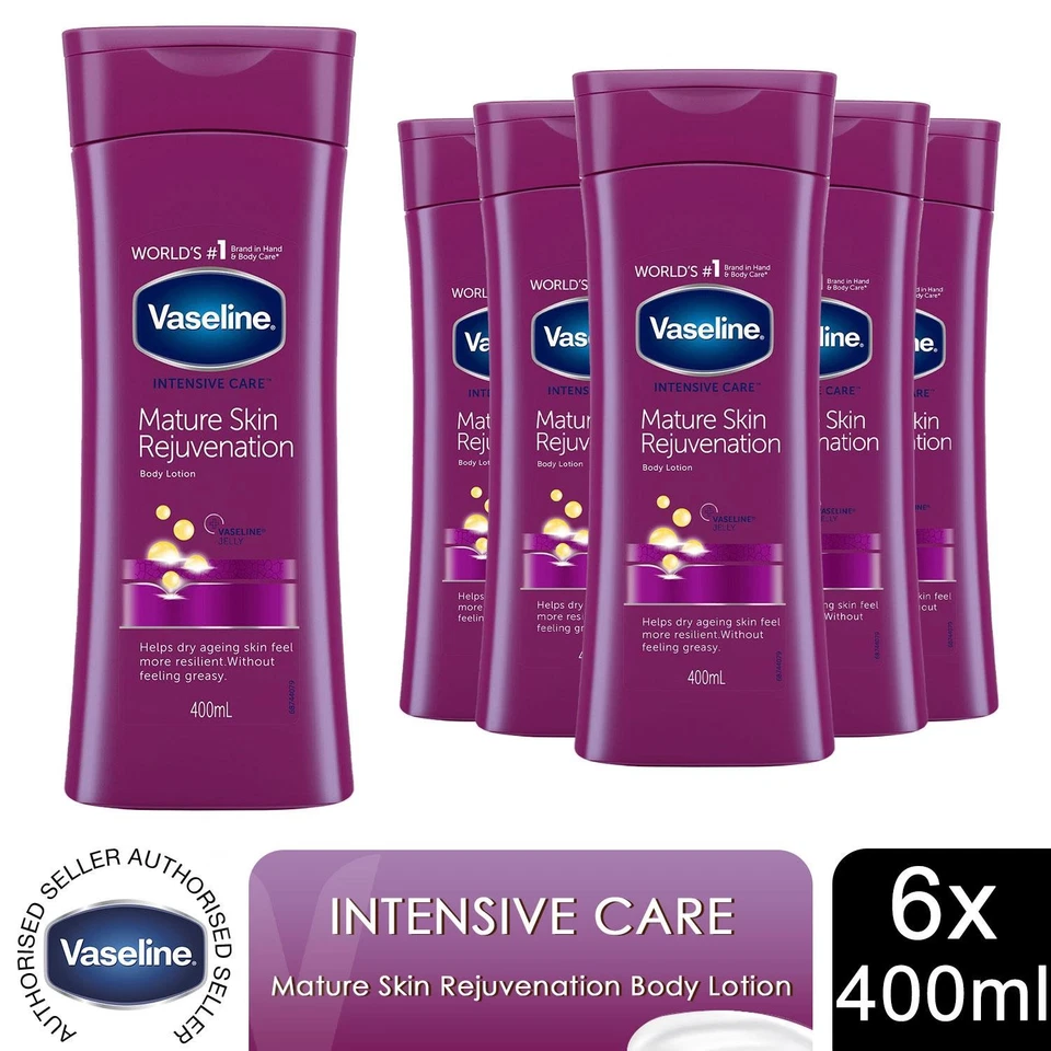 Vaseline Intensive Care Body Lotion, Mature Skin Rejuvenation, 6 Pack, 400ml