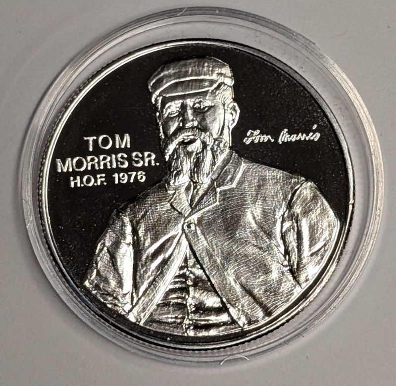 1 oz .999 Silver Round ~ PGA HOF Tom Morris Sr ~ World Golf Hall of Fame