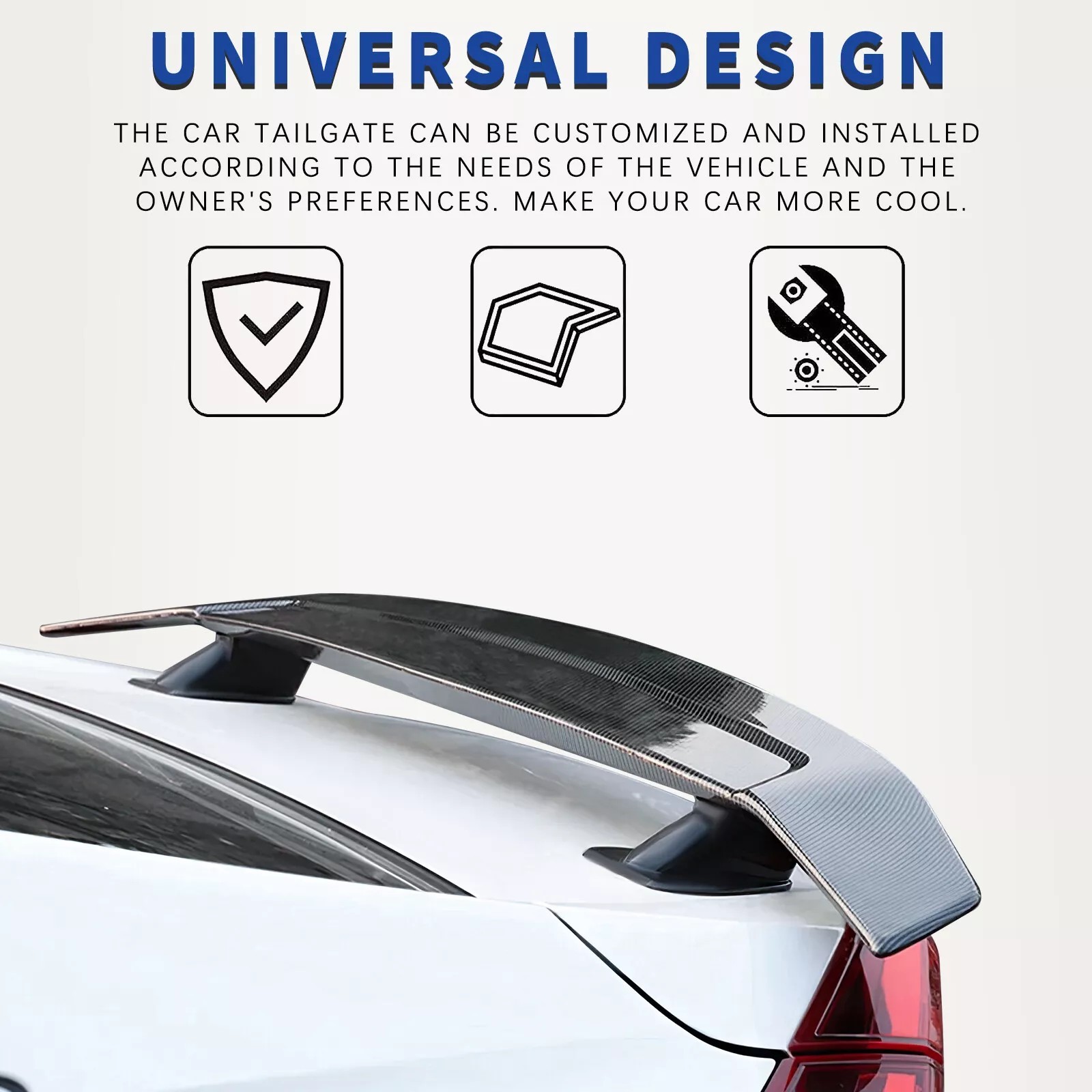 52" Carbon+Fiber Spoiler Wing Rear Trunk Wing GT Style For Maserati Ghibli