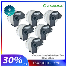 6ROLLS 29mm Shipping Label 1-1/7"x100' Compatible Brother QL1110NWB DK-2210