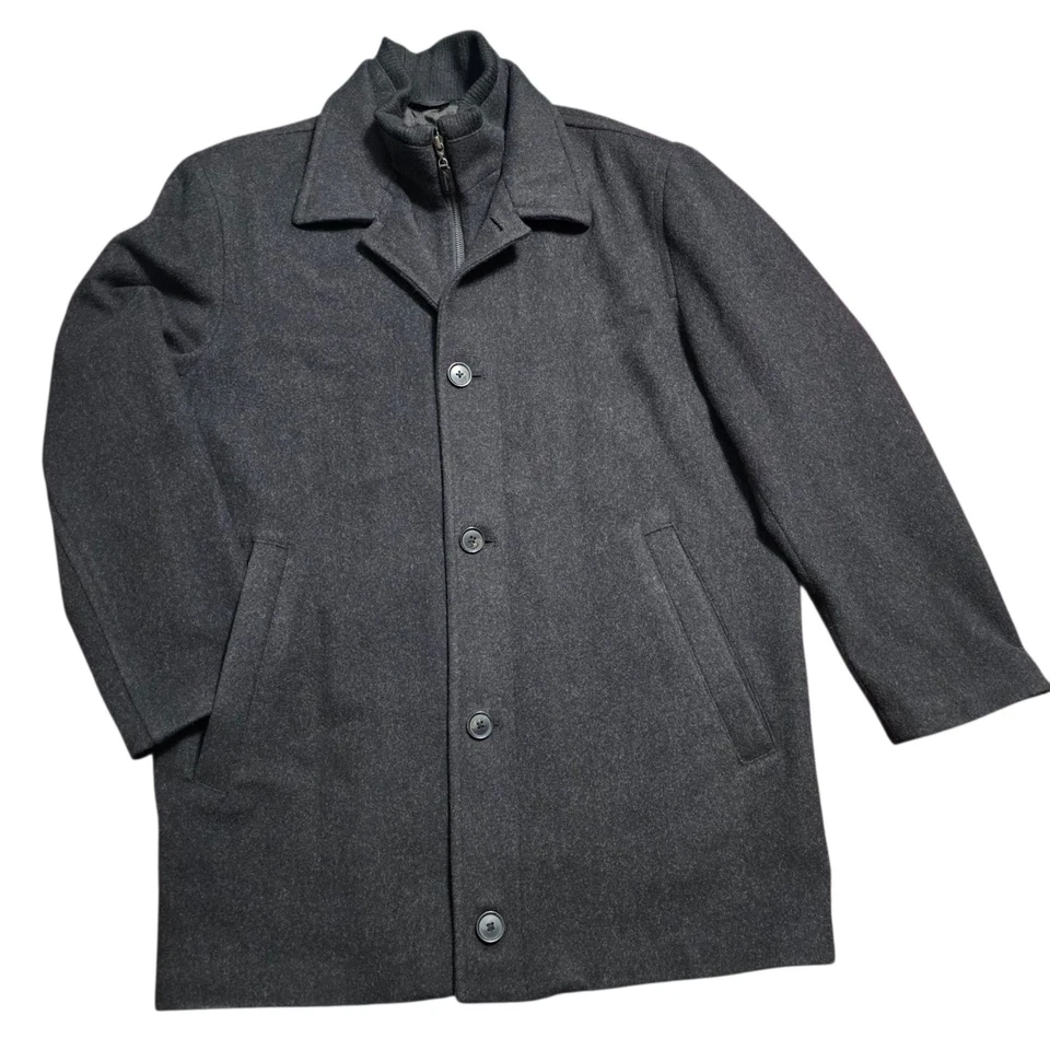 Daniel Cremieux Loro Piana Coat Men XL Charcoal Wool Bib Overcoat Quiet Luxury - Image 2 of 4