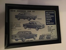 HUMBER IMPERIAL/HAWK/SUPER SNIPE CARS-1964 framed original advert