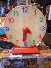 Antique Wooden IKEA Educational Wood Clock, 1990s Great Condition Childrens