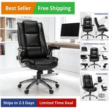 Leather Executive Office Chair - High Back Home Computer Desk Chair with Padd...