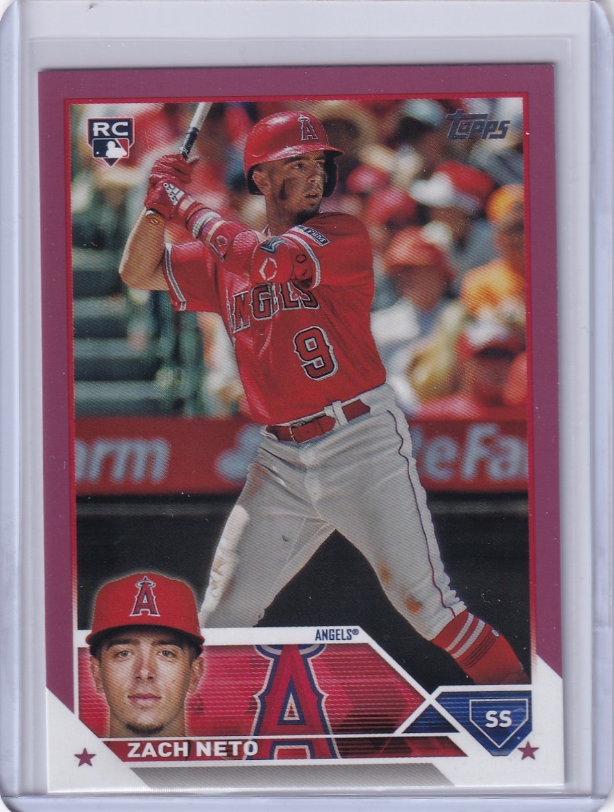2023 Topps Update ZACH NETO Mother's Day Pink #US98 42/50 Angels Rookie