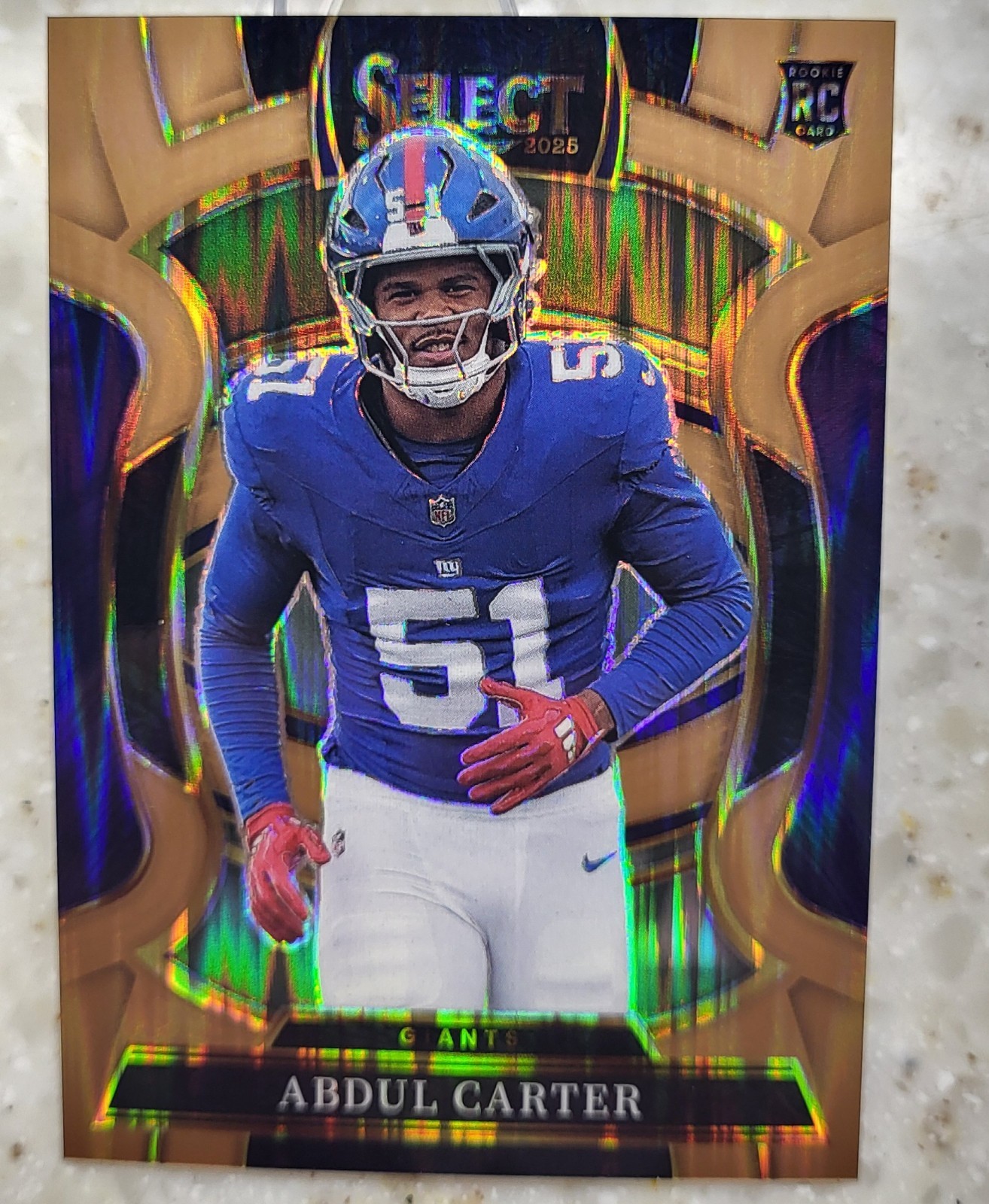 2025 Select Football Abdul Carter Copper Prizm Shock /899 #95 New York Giants 