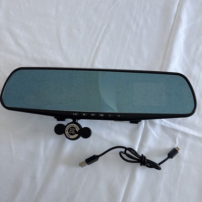 Car HD Mirror Camera 1080p   Rearview DVR w/ 350° Rotating Lens Black