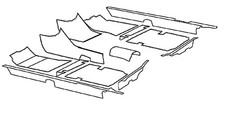 Mercedes W114 W115 Loop Carpet set Black colo...