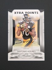 2009 Playoff Prestige Santonio Holmes Xtra Points Black Signatures /100 Steelers