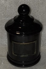 Vintage Orloff Bergamot Shaving Soap Dish Rare Black Glass Jar W Lid