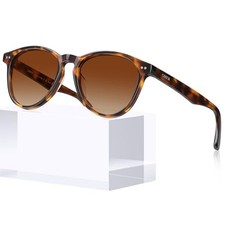 CARFIA Women  s Sunglasses Polarized UV 400, Anti-Glare, Classic Round Fram