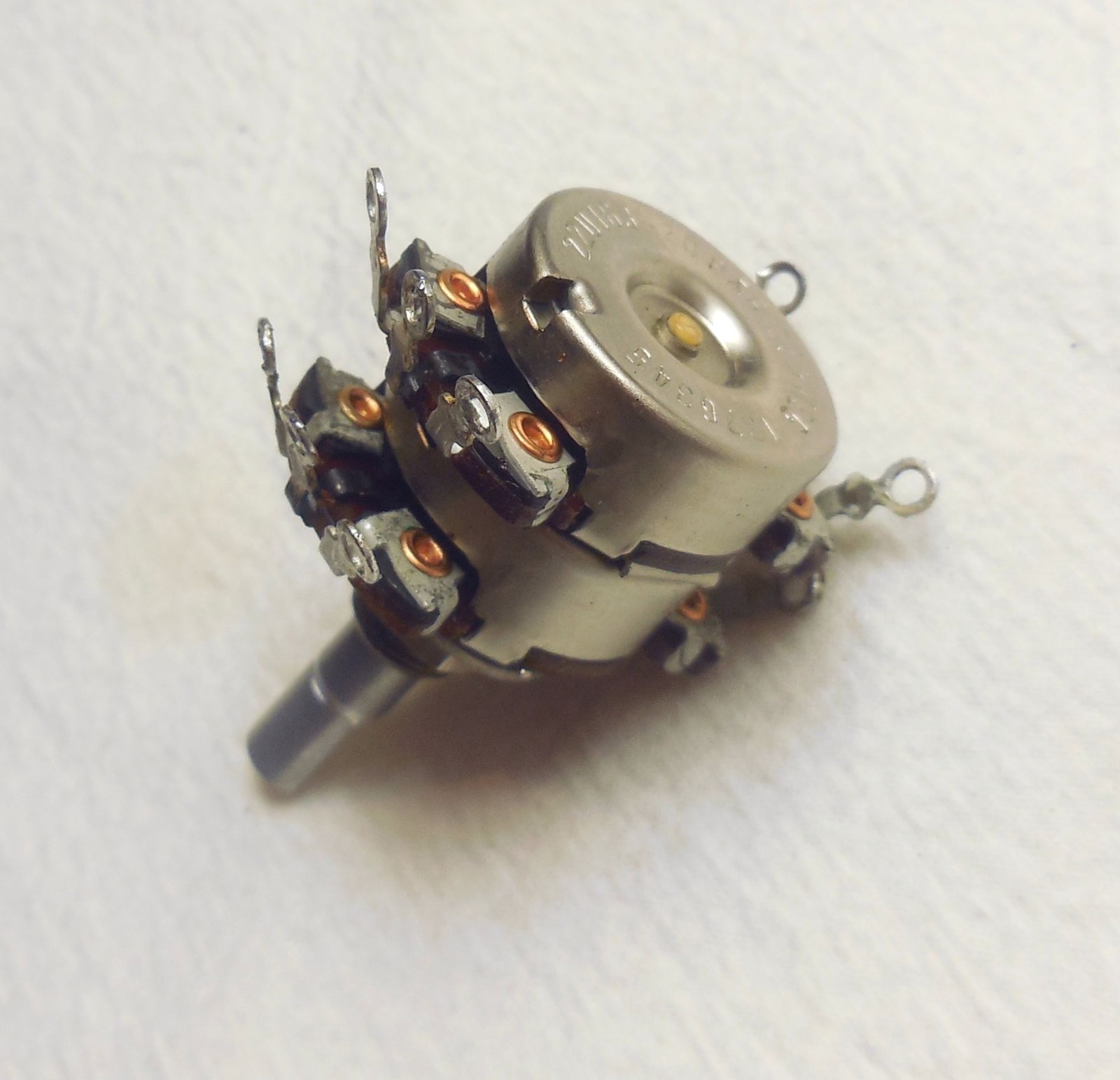 USED Dual 3.3 Meg Audio Potentiometer Taps 400K 2Meg Date 1963