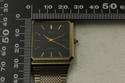 SEIKO Dolce Quartz 7731-5080 Gold Dial Men's Watch Near MINT from