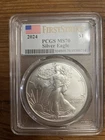 2024 Silver Eagle. First strike PCGS Graded MS 70.