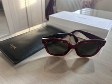 CELINE Women's Sunglasses Red Frame Brown Lenses