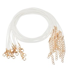 10pcs Waxed Necklace Cord Bulk, 18" 1.5mm Necklace Ropes White