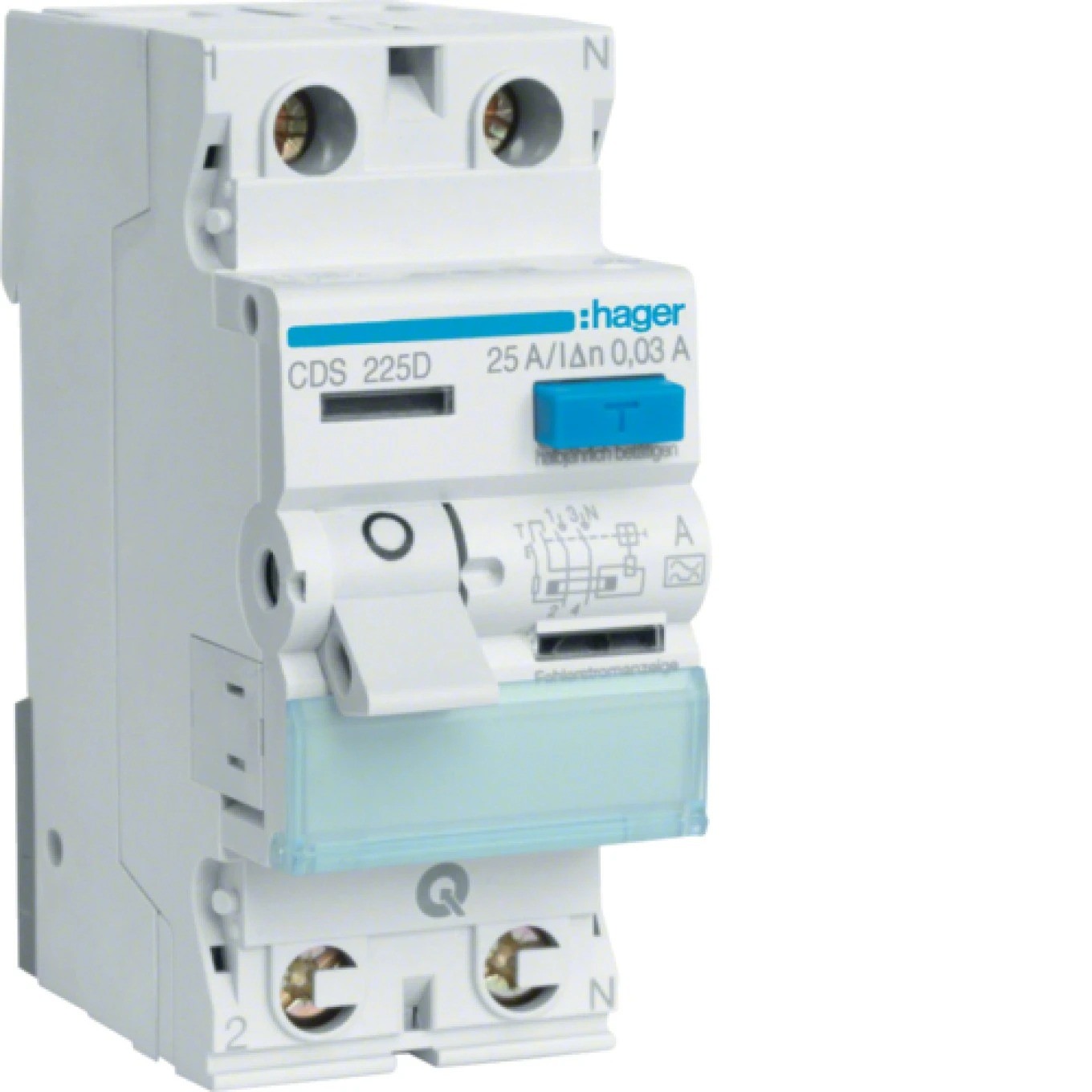 Residual Current Switch 1P+N 25A 30mA Type A RCCB CDS225D