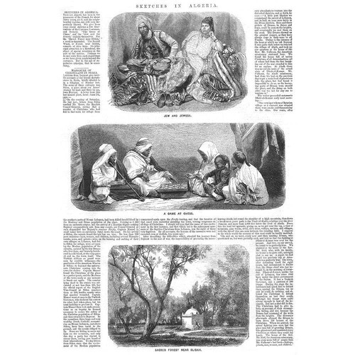 ALGERIA Scenes of Life in Algeria - Antique Print 1860