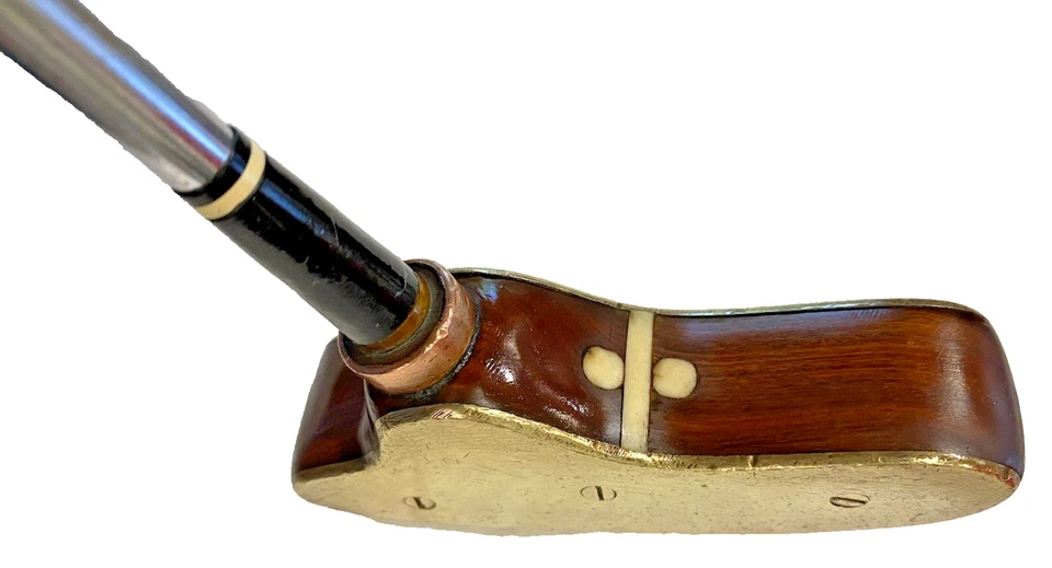 1960s Custom Schenectady Style Putter  RH/LH 36" Steel Shaft Walnut/ Brass sides - Image 3 of 4