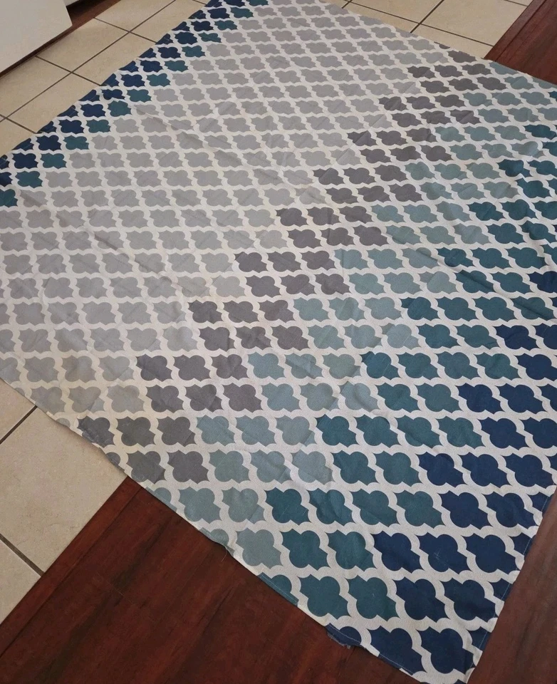 Shower curtain fabric Blue Gray White - Image 4 of 4