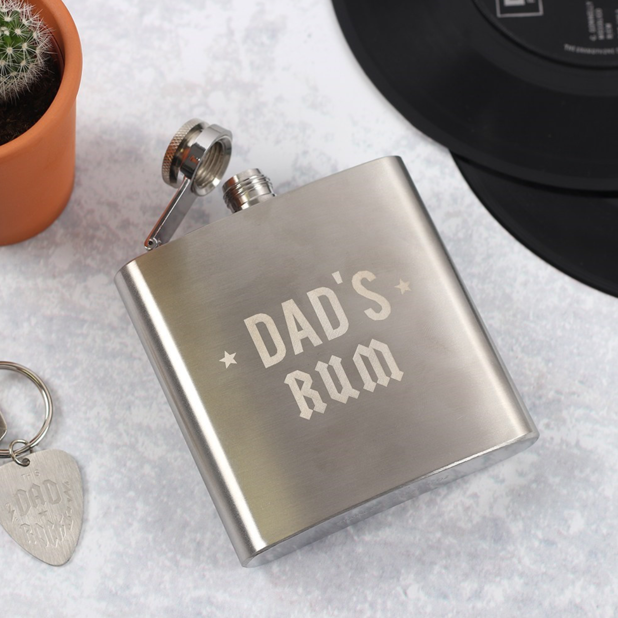 Jones Home & Gift Dad Rocks Dads Rum Hip Flask Fathers Day Birthday 170ml