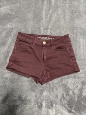 American Eagle Hi Rise Shortie Jean Shorts Super Stretch Size 4