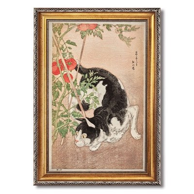 Black Cat Tomato Garden Wall Art Canvas Oil Paintings Reproduction