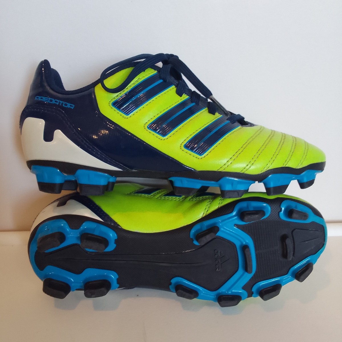 Adidas Predator AdiPower TRX Size 3 Youth Green Blue Soccer Cleats