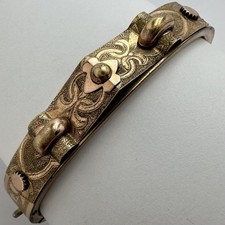 ANTIQUE VICTORIAN ENGRAVED GOLD FILLED BANGLE BRACELET