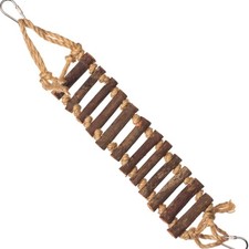 Eco-Friendly Rubberwood Rope Ladder Bird Toy - 17" for Small to Medium Birds