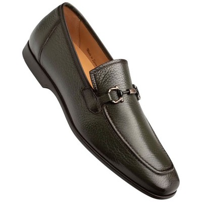 Marinelli Hirschleder Ornament Olive Moc Zehen Slipper Mezlan Kleid für Herren