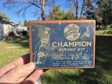 Antique Champion Spark Plug Service Kit Advertising Tin 