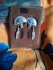 Vintage Indianerschmuck Ohrstecker Türkis 925er Sterling Silber