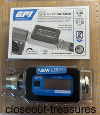 GPI 01A Series 3-30 GPM Digital In-Line Fuel Meter 01A31GM SEALED BLUE FACEPLATE