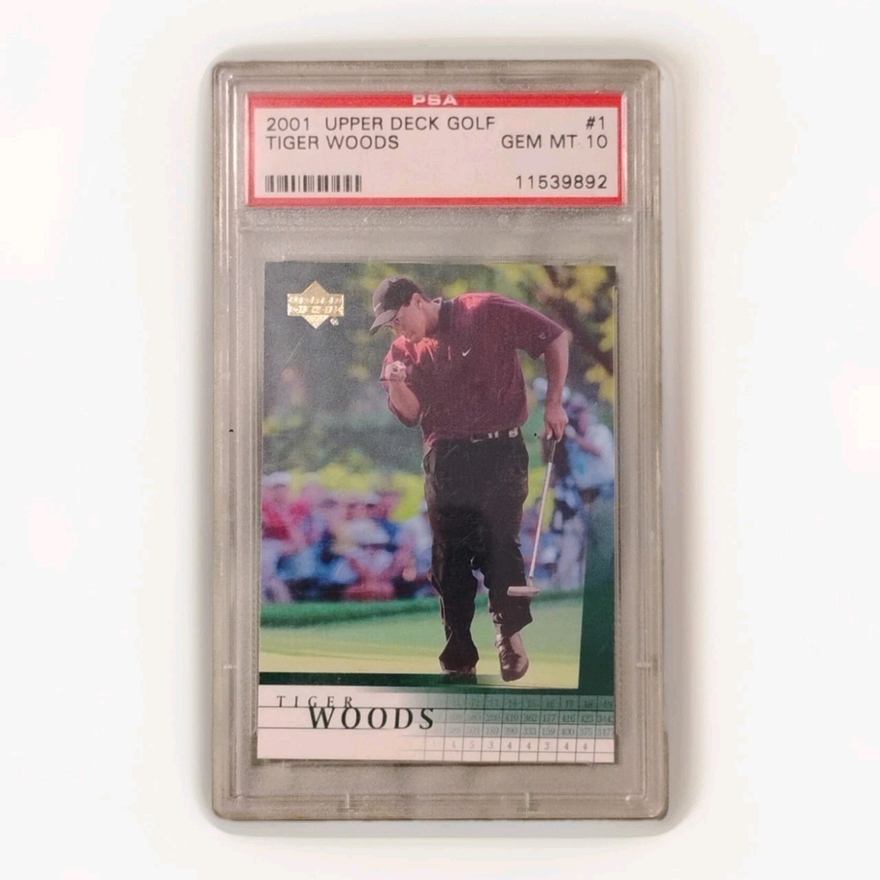 2001 UD GOLF #1 TIGER WOODS ROOKIE RC PSA 10 