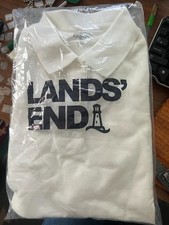 New Womens Lands End 100% Cotton Short Sleeve Polo top Small Petite 6-8 White