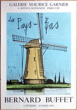 Bernard BUFFET - "Les Pays-Bas" - Affiche originale lithographiée 1986
