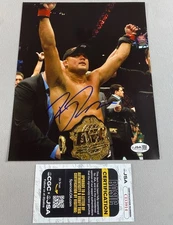 UFC STAR- BJ PENN AUTOGRAPH 8x10 CHAMPIONSHIP BELT PHOTO JSA CI33914