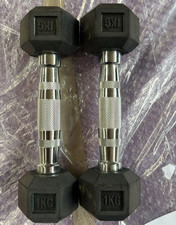 Hex Dumbbells Pair 1kg x 2 USED EX-COMPETITION