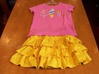 Hanna Andersson Girls Movie Snacks  T-Shirt & Tiered Skort Outfit-Sz. 140(10) — photo 1